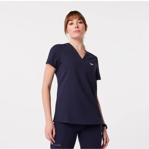Figs Navy Blue Catarina one pocket scrub top xxs